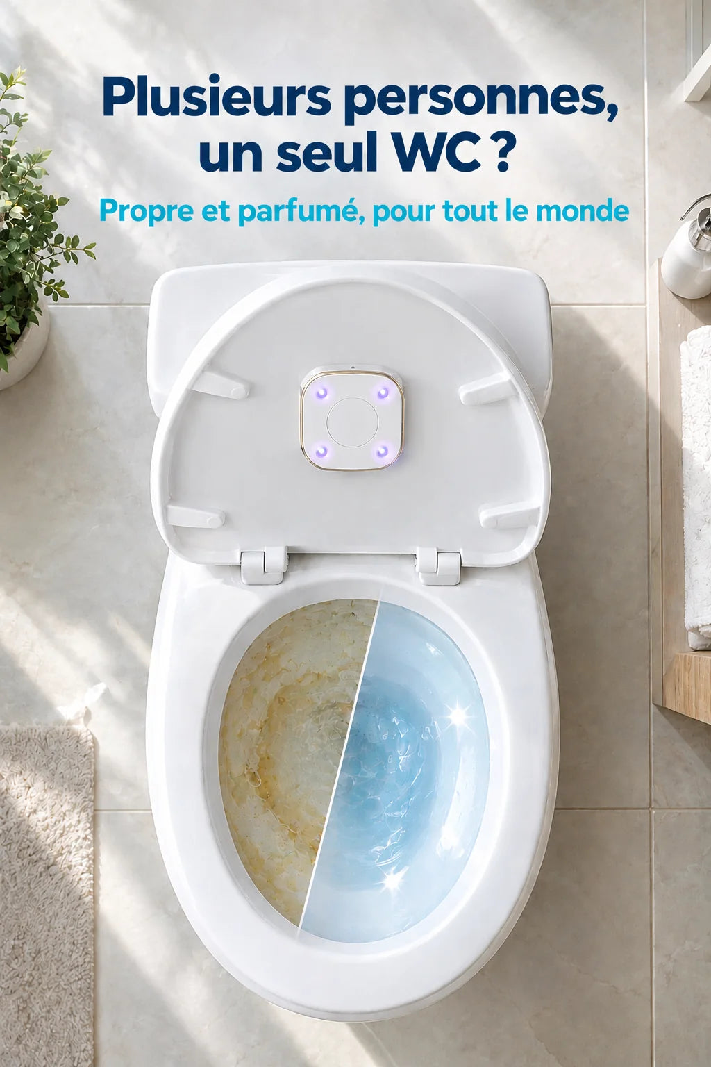 Stérilisateur UV-C et désodorisant pour toilettes Sakyna Pure